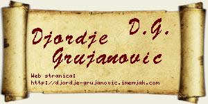 Đorđe Grujanović vizit kartica